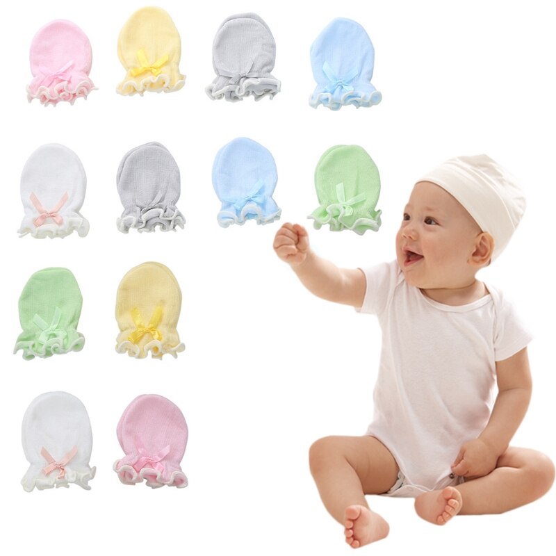 2 Paare Baby Anti Kratzen Weiche Handschuhe Neugeborenen Schutz Gesicht kratzen Fäustlinge