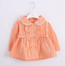 baby coat spring candy color lovely girls blouse Korean girl jacket baby clothing Female baby coat: 13-18 months / orange