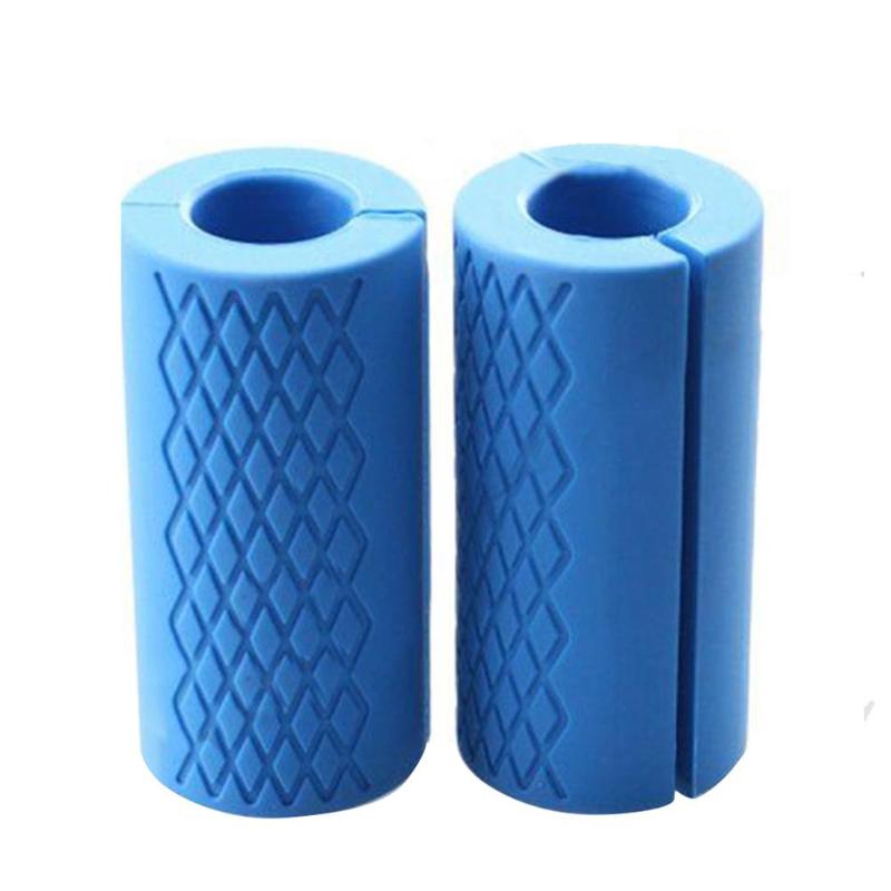 1 Pair Barbell Dumbbell Grips Kettlebell Fat Grip Thick Bar Handles Pull Up Weightlifting Support Silicon Anti-Slip Protect Pad