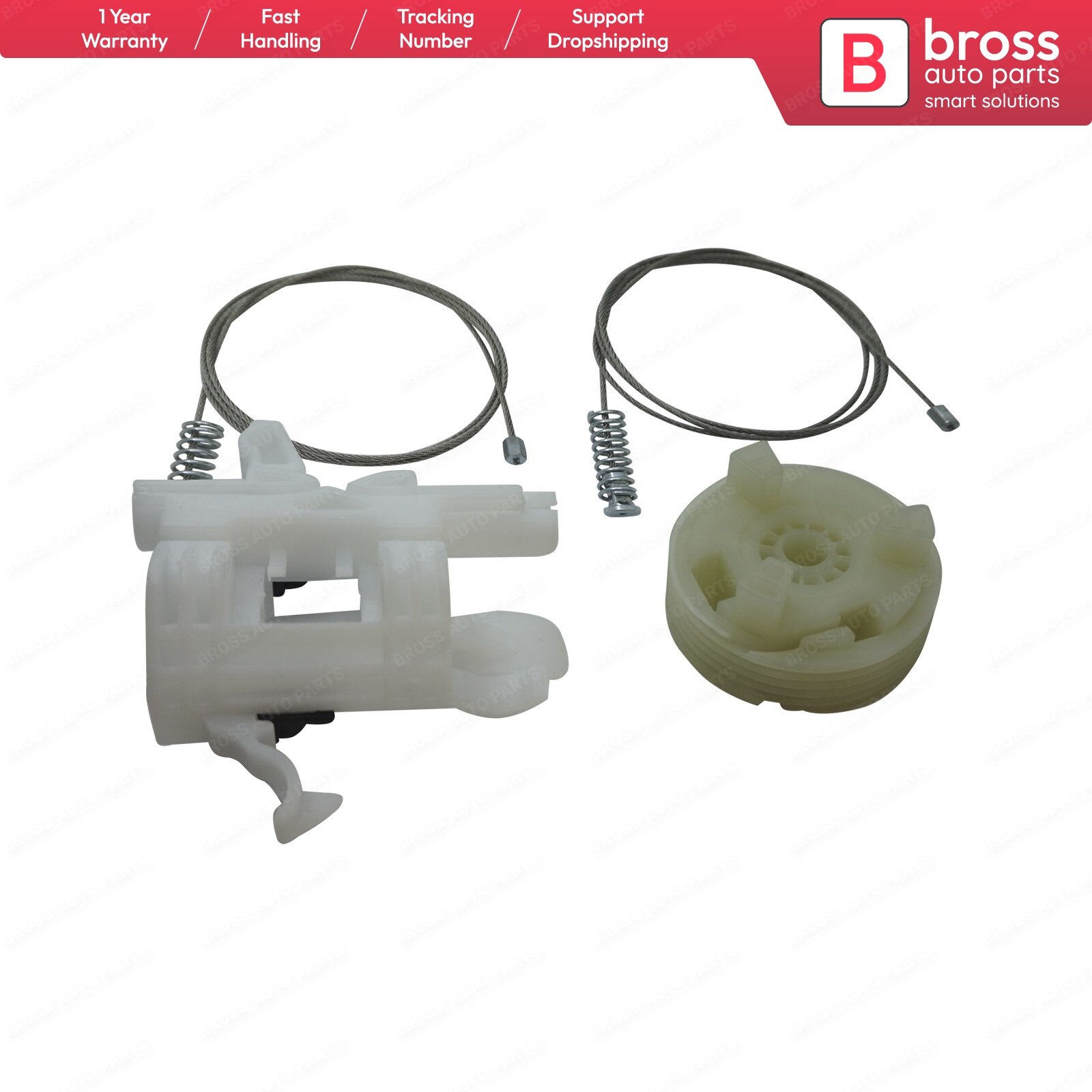 Bross Auto-onderdelen BWR5232 Venster Regulator Set Reparatie Rechtsvoor Deur 68070266AD Voor Fiat 500 2007-Op Uit turkije