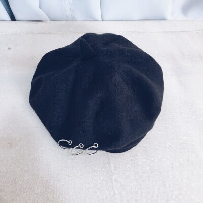 13 Color Ins Tumblr Hipster Rivet Hole & Patchwork Metal Buckle Circle Party/Club/Travel Harujuku Beret Hat: AS PHOTO 1
