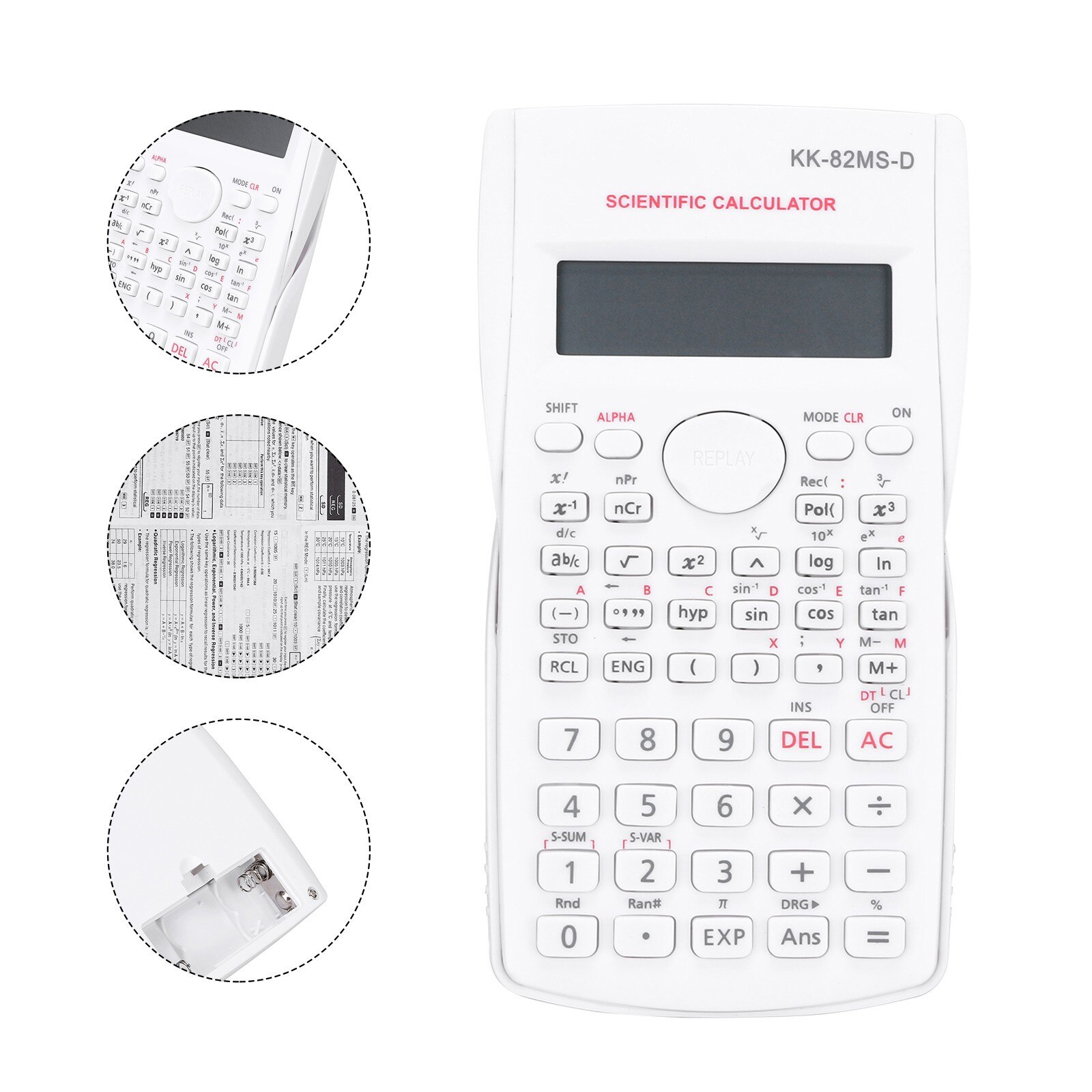 Portable Scientific Calculator Stationery School Office Engineering Multifunction School Engineering Stationery Scientific Tool: White 
