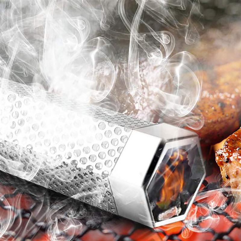 1pc Pellet Smoker Tube Stainless Steel Perforated BBQ Smoke Generator Smoke Box