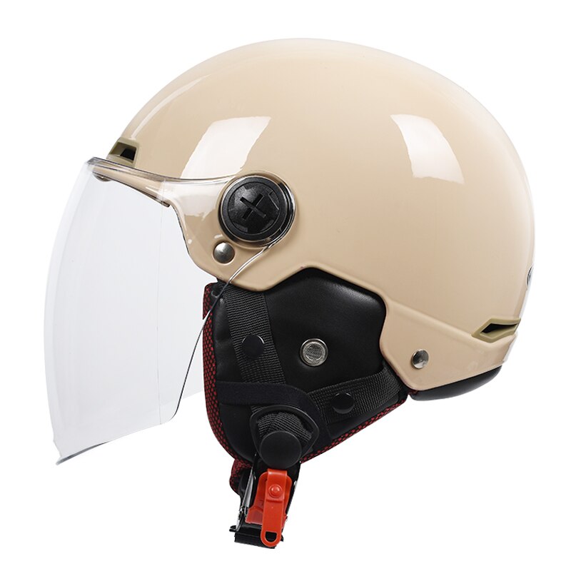 YEMA-medio casco de motocicleta Vintage para hombre y mujer, protector de seguridad para Moto eléctrica y ciclismo: icre a