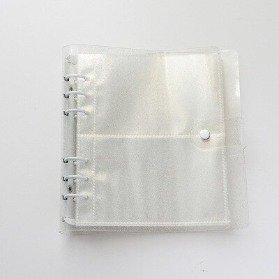 Glitter Transparante Koreaanse Leuke Ring Binder Notebook Tijdschriften Losbladige 3 Inch Kaart Fotoalbum Opslag Boek School Briefpapier: 3inch 4  grid white