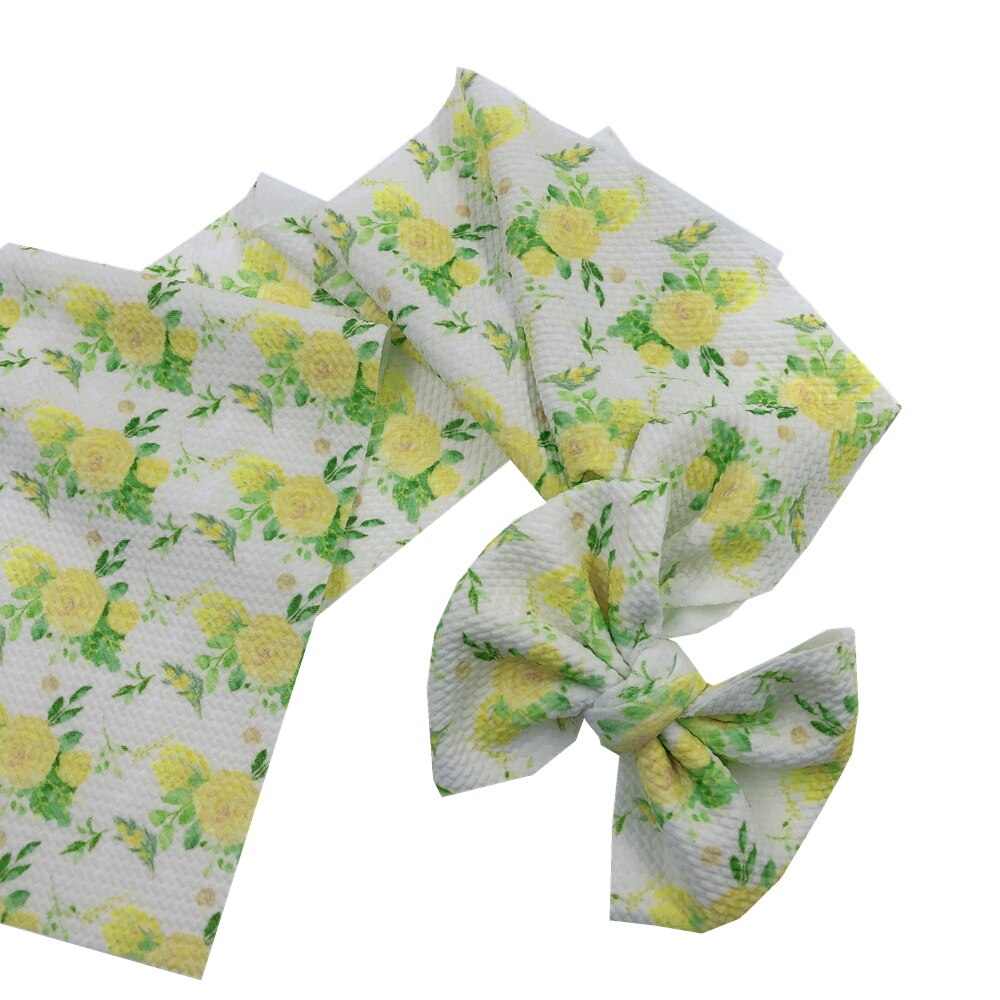 Rainbow Pre Cut Strips Ca. 5 "X 60"/Roll Gedrukt Bullet Geweven Liverpool Bubble Diy Naaien stof Voor Maken Haarelastiekjes: Yello Flower