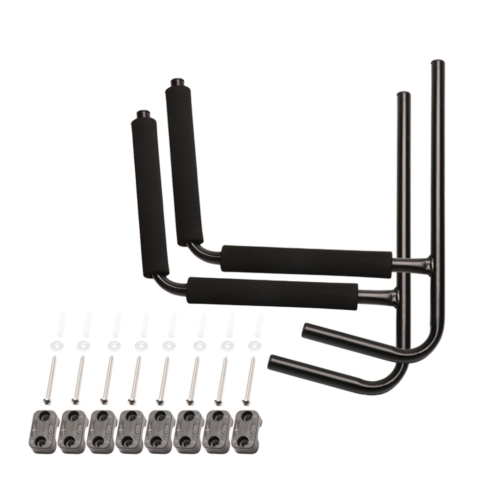 2 Stuks Kajak Rack Muurbeugel Houder Hanger Supporter Carrier Opslag Muur Beugel Kano Peddel Surfplank Accessoire (Zwart)