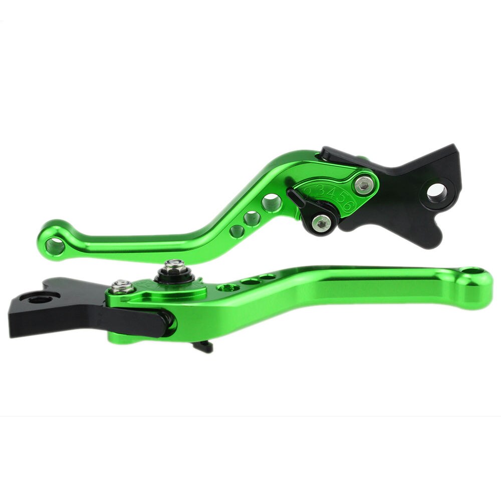 Für YAMAHA YZF R125 CNC Kurze Lange Motorrad Einstellbare Bremse Kupplung Hebel Griff Zubehör Griff Griffe: Short Green
