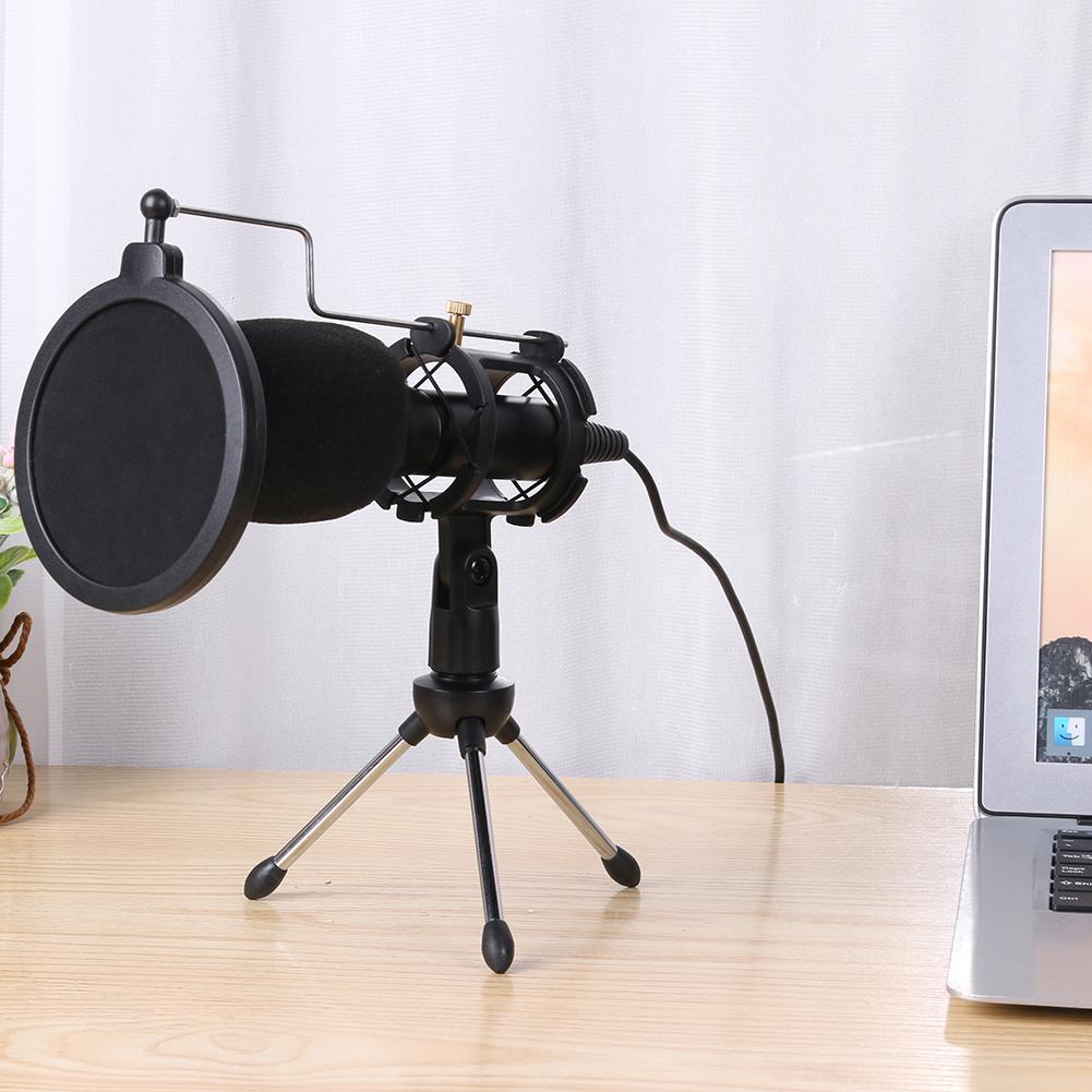Micrófono condensador para ordenador con soporte para teléfono, PC, Skype, estudio, micrófono USB, micrófono de Karaoke