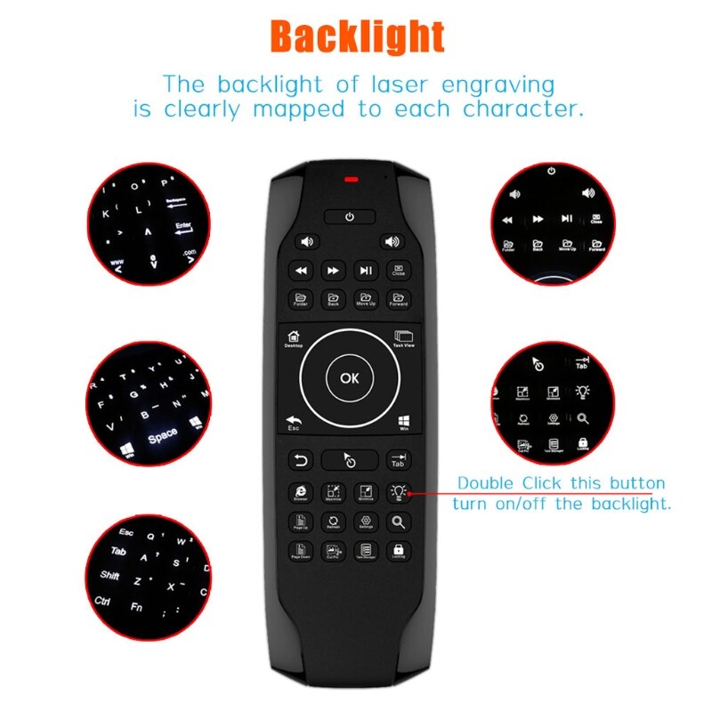 G7 Win10 Wireless Air Mouse Mini Keyboard Gyroscope 2.4G Remote Control IR Learning Fly Mouse keyboard For Windows 10 U1JE