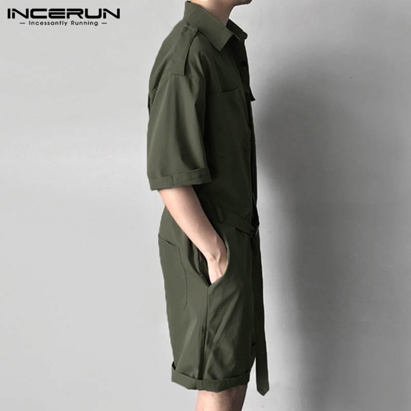 ROCK-IT Apparel mannen cargo shorts met riem vintage bermuda kort met 6 zakken te sluiten mannen korte zomer broek - maten S-5XL - Kaki S