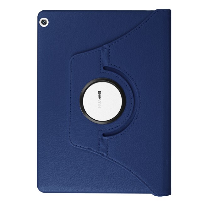 Premium Rotating PU Leather Smart Case for Huawei MediaPad M3 Lite 10 BAH-W09/L09/AL00 10.1" Tablet Funda Cover+Free Film+Pen: Dark Blue