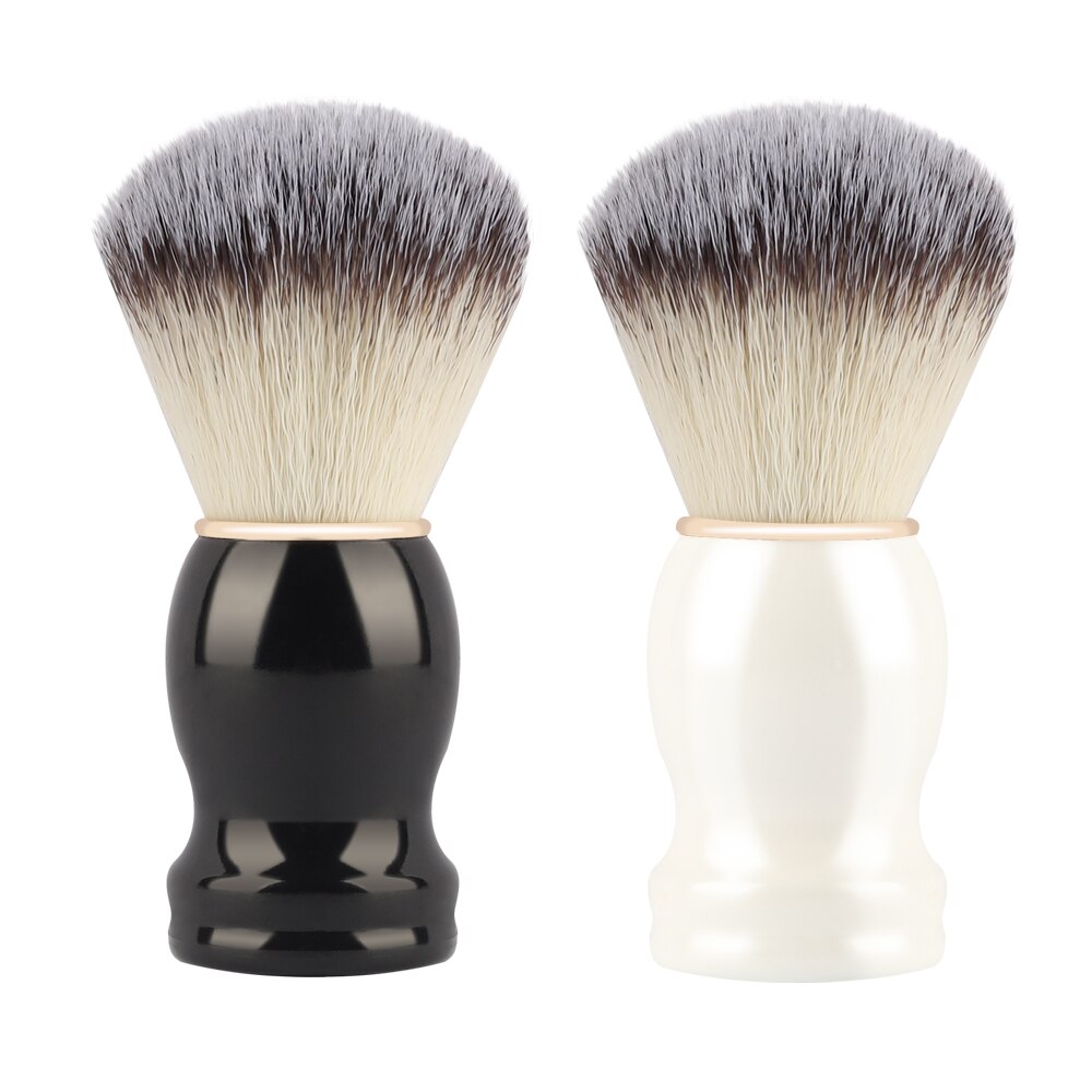 cepillo para barba brochas maquillaje RANCAI-brocha de maquillaje con mango de madera para hombre, juego de herramientas de limpieza Facial, para Barba, barbero, afeitado, jabón espumoso, 1 pieza