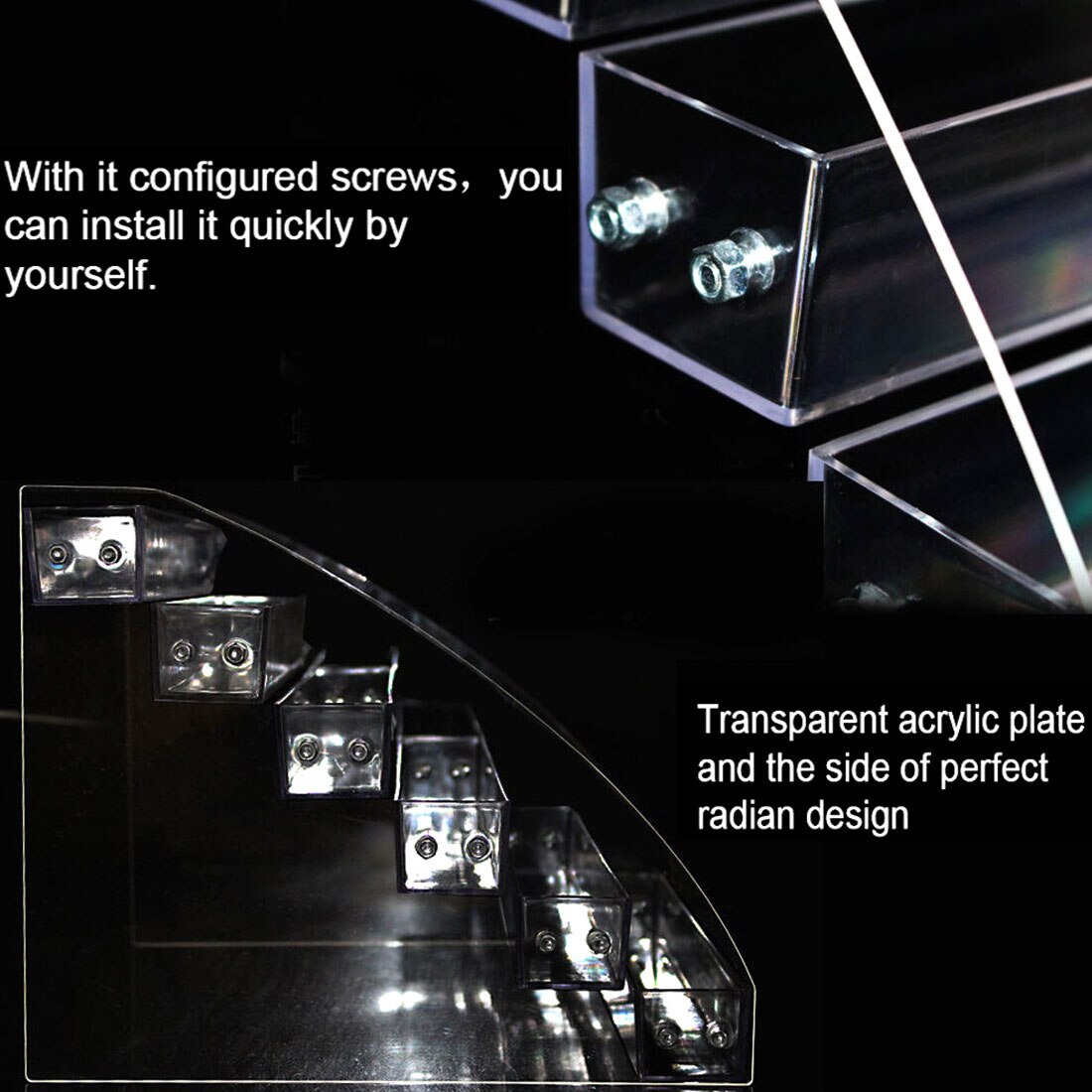 Clear Acrylic Makeup Box Acrylic Nail Polish Display Organizer 2-3-4-5-6-7 Layer Manicure Cosmetics Jewelry Display Stand Holder