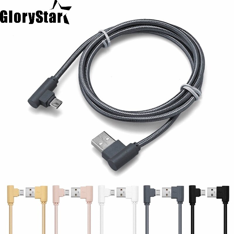 NEUE Nylon Geflochtene Haken Micro Usb 2A Lade für Android Micro Usb Winkel Kabel 90 Grad Schnelle Aufgeladen für Samsung huawei