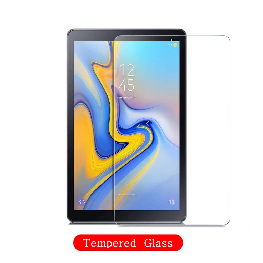 Funda Samsung Galaxy Tab A 8.0 SM-P200 SM-P205 Shockproof Tablet Case Stand Holder Flip Cover Slim Coque + Tempered Glass: Tempered Glass
