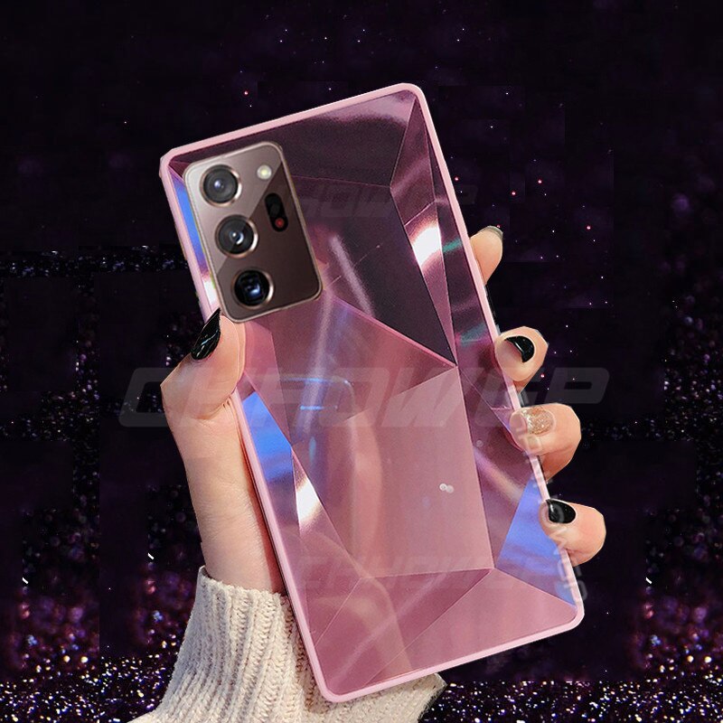 Do Samsung Galaxy Note 20 Ultra Case Glitter 3D pryzmat diamentowe lustro etui na telefony do Galaxy Note20 Note 20 miękka krawędź tylna okładka
