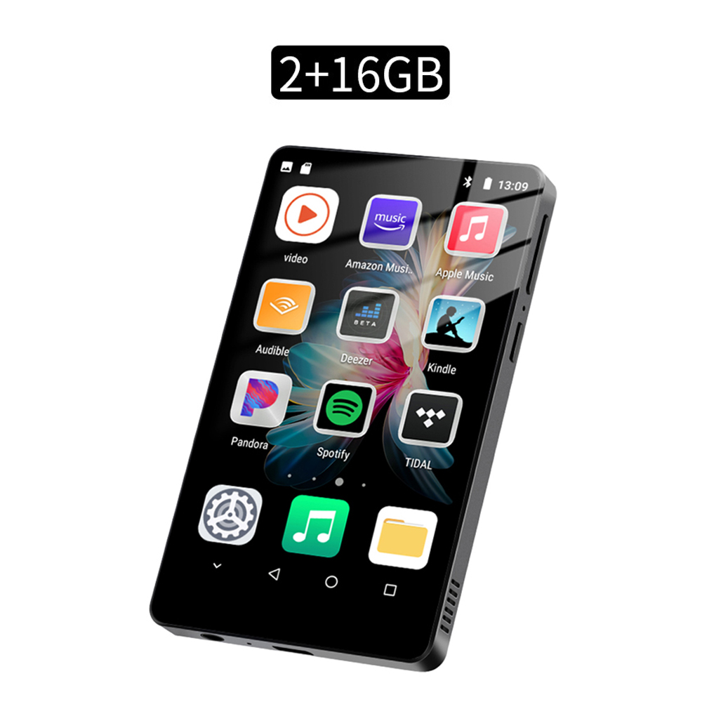 4 inch Android MP4 Player Full Touch Screen Touch with Bluetooth and WiFi MP3 MP4 HiFi Lossless Music Players Supports Hebrew: black
