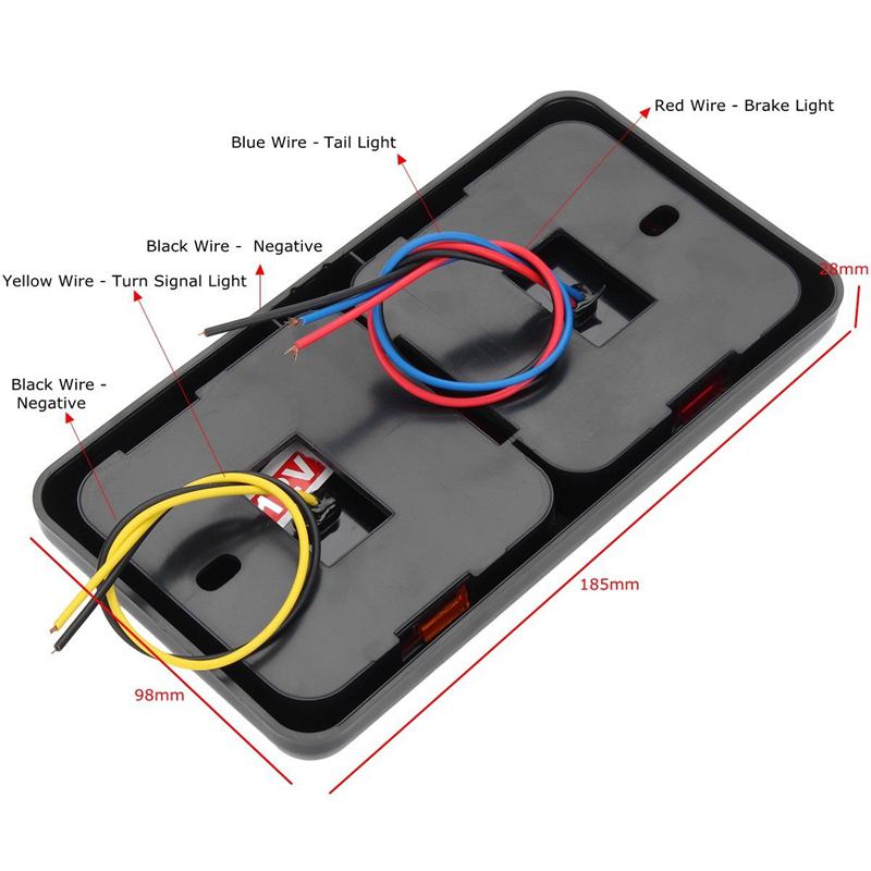 2Pcs 72 LED Rear Tail Light Brake Turn Signal Lamp 12V Trailer Truck Caravan