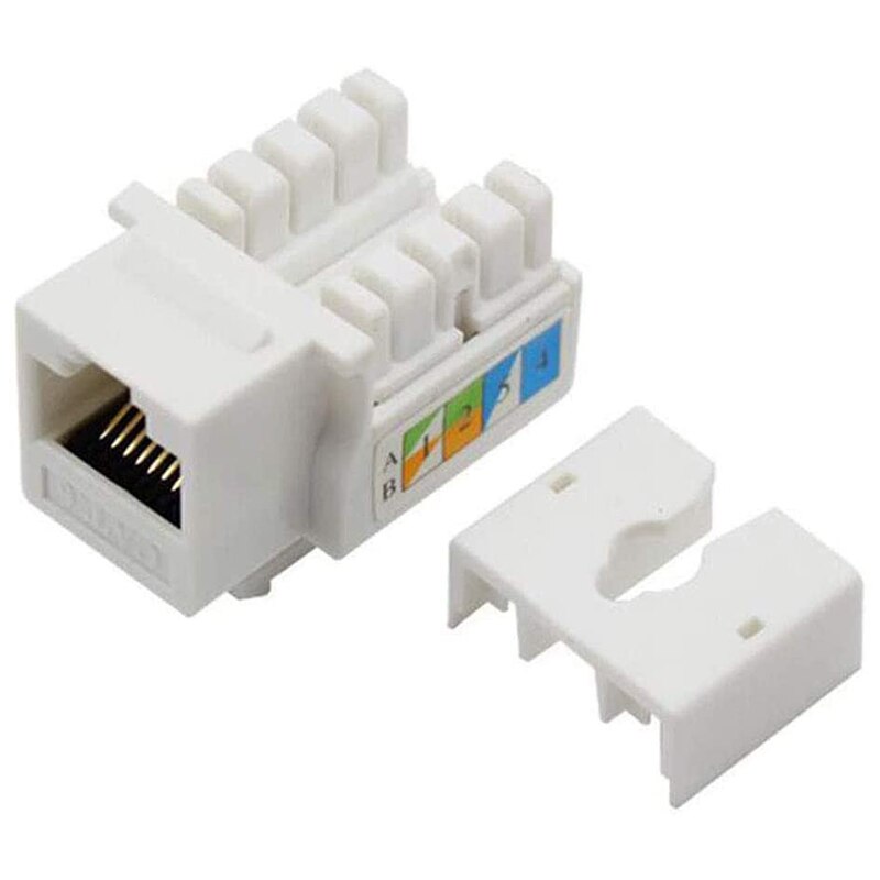 50 Pack RJ45 Cat6 90-Degree Keystone Jack Insert Ethernet UTP Cat6 Keystone Jacks