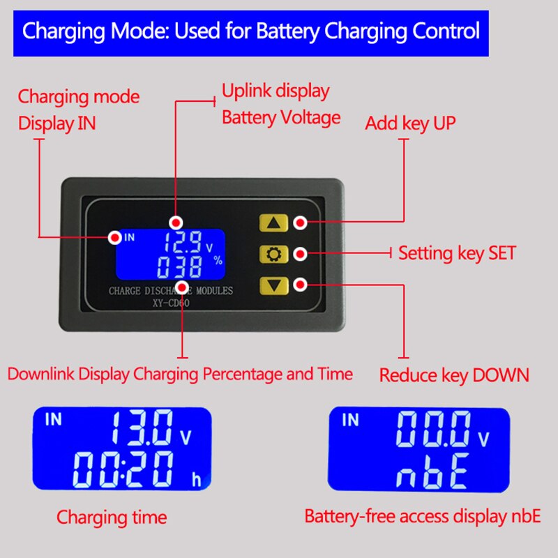 18650 Lithium Battery Charger Board with Over Charge Discharge Protection 6-60V High and low voltage automatic on/off switch