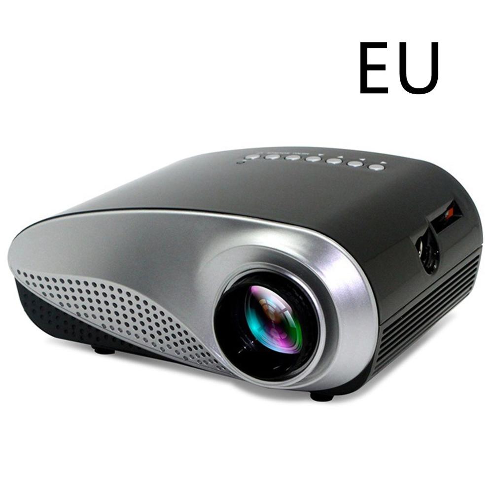 Mini proyector Full HD proyector LED portátil Multimedia Teatro en Casa USB VGA HDMI TV casa teatro sistema: Black EU Plug