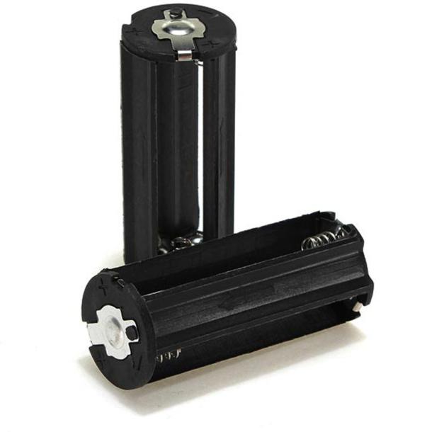 Battery Holder Black Cylindrical Battery Adapter Case Hold 3 Standard AAA Batteries For Flashlight Lamp