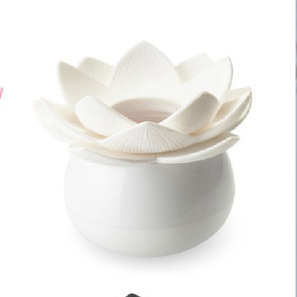 Lotus tandstikkere holder bomuldspindeboks bomuldsknap holder tilfælde bord dekorere opbevaringsboks arrangør: Hvid x intet omslag