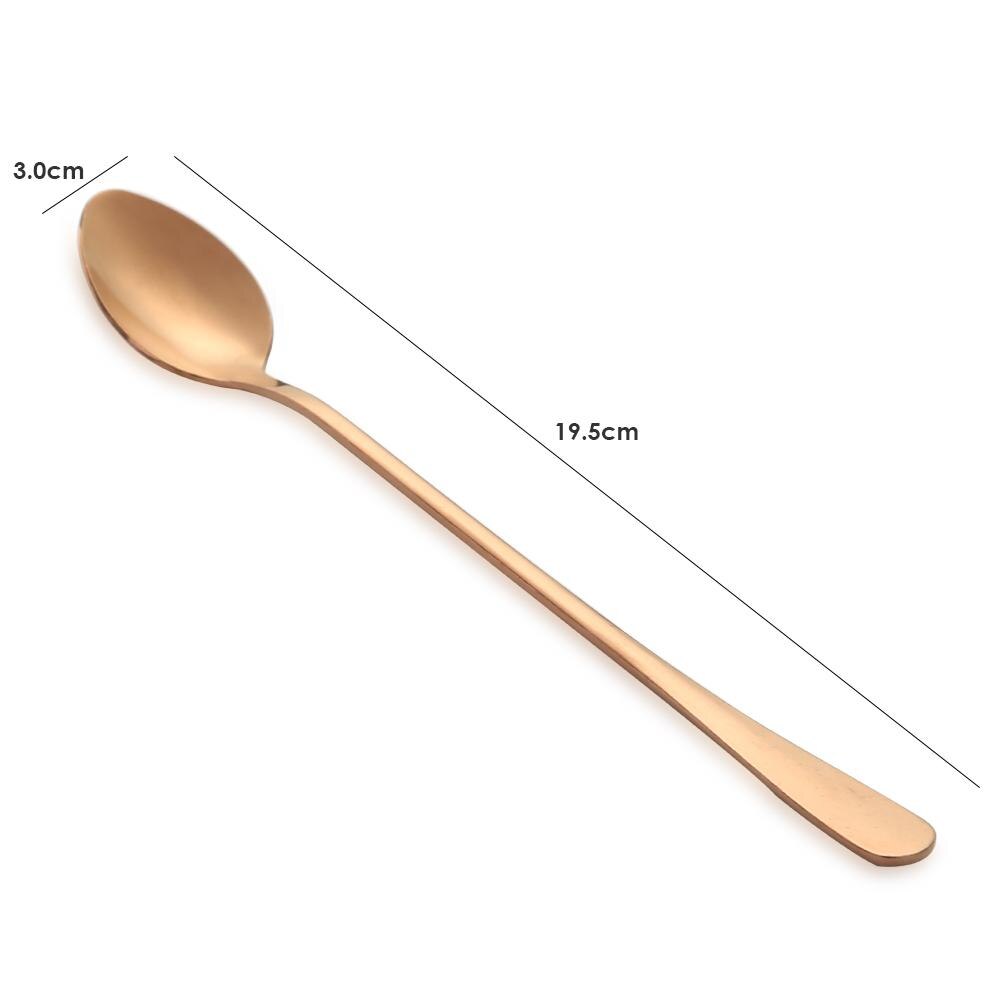 1Pc Stainless Steel Coffee Spoon Long Handle Milk Tea Coffee Stirring Scoop Dessert Cafe Mixing Kitchen Gadgets: c