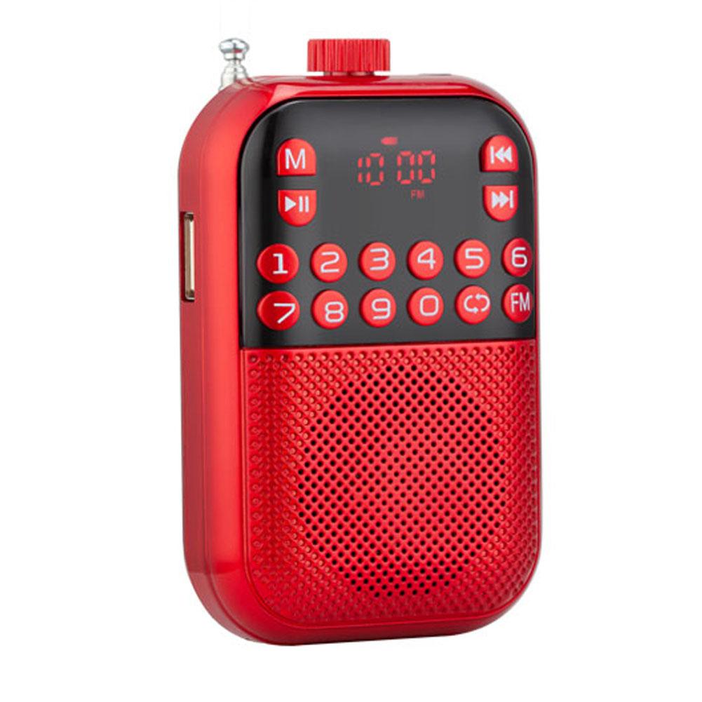 FM Radio Mini Music Player Portable Speaker LCD Display Plastic Receiver USB Rechargeable Stereo Easy Operate TF Card Digital