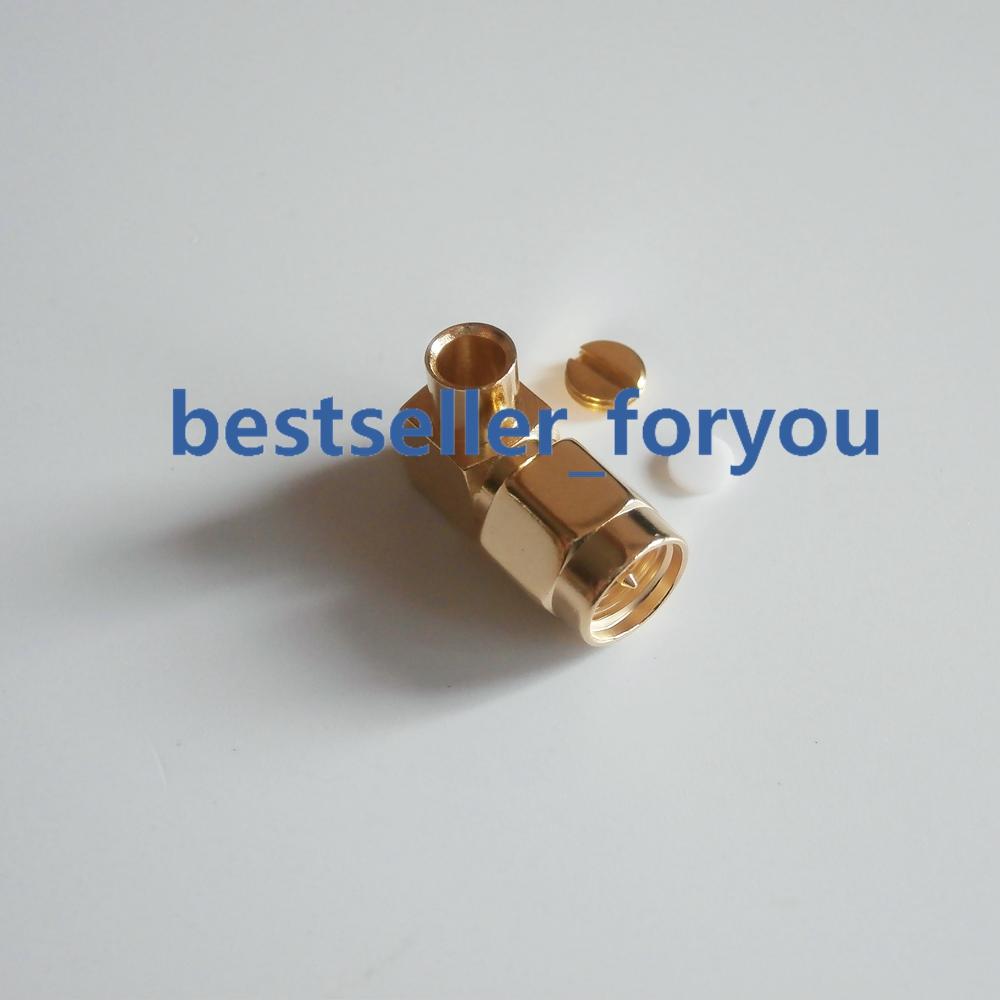 10x SMA Male Plug Right Angle RF Coaxial Conector For RG402 Semi-flexible Cable