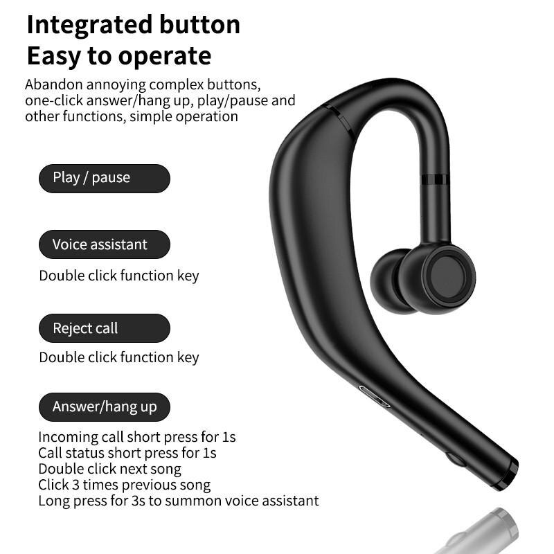 Utelite Draadloze Bluetooth Oortelefoon Auto Stereo Headset 300Mah Microfoon Lange Standby Enkele Oordopjes Business Sport Oorhaak