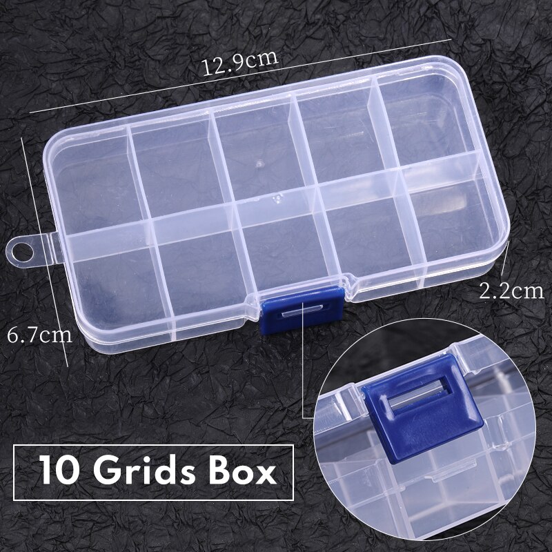 8/10/24/36 Compartment Organizer Box With Adjustable Dividers Plastic Storage Container For Jewelry Craft Diy Bead Sewing: 10Grids