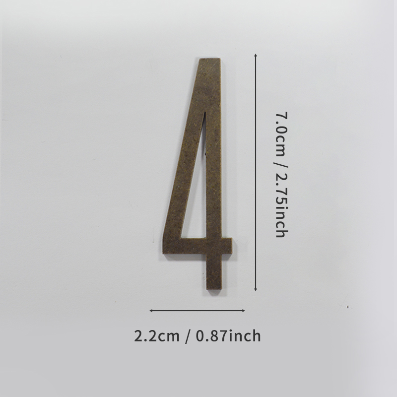 Bronzen deurnummer met magneten 7 cm metalen huisnummer appartement deurnummer voor buiten hotel thuis brievenbuslabel