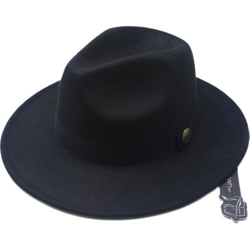 Men's Wool Fedora Hat Black - Men's Hat - Men's Accessories - Men's Clothing