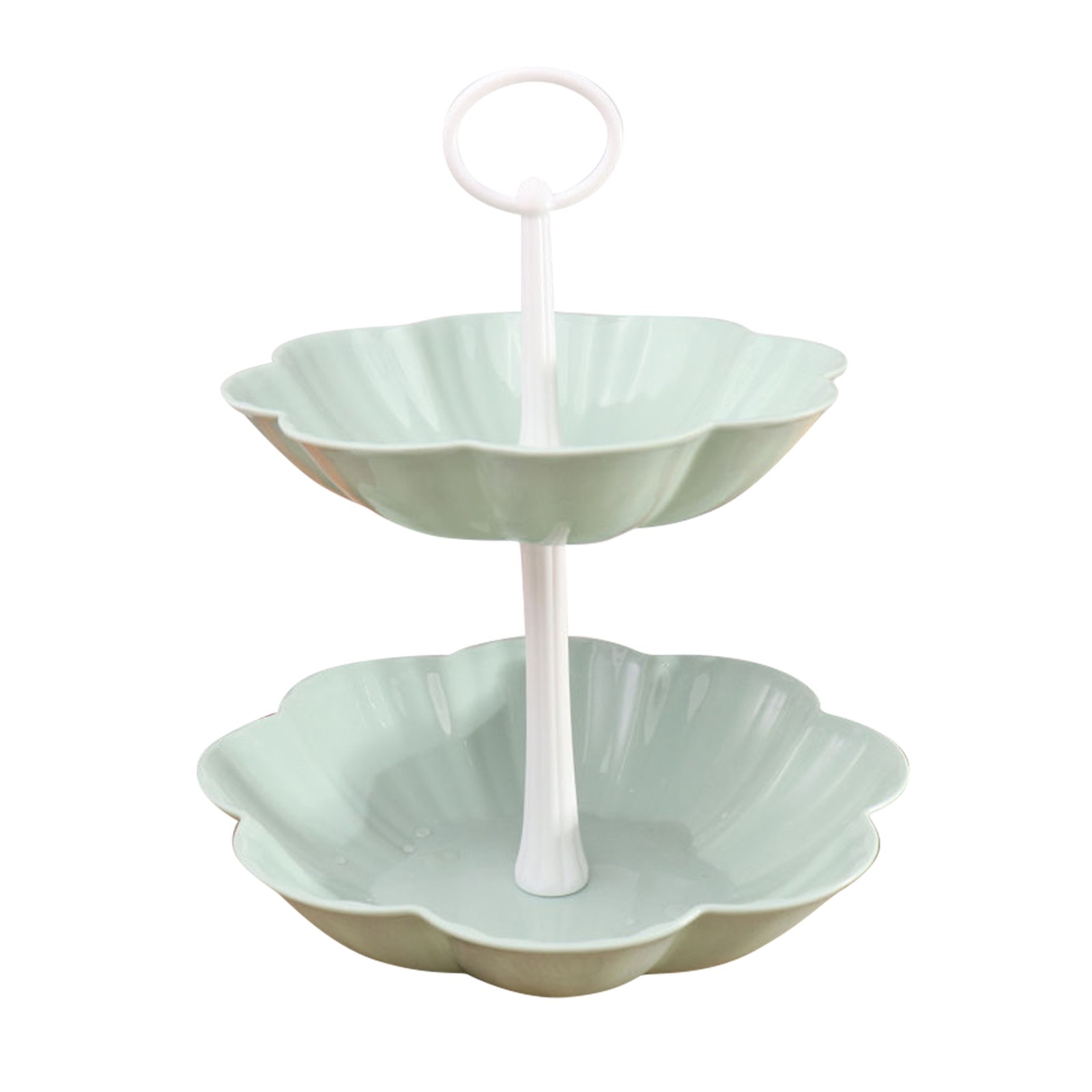 Afneembare Cake Stand Europese Stijl 2 Tier Gebak Cupcake Fruitschaal Serveren Dessert Houder Wedding Party Home Decor: Green 