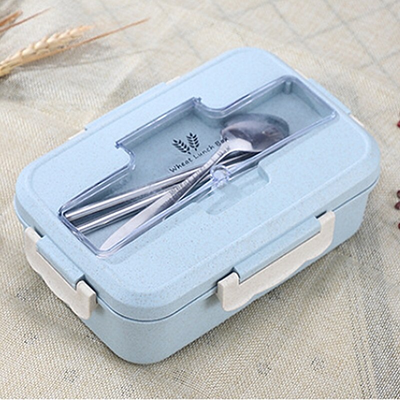 Bento Box Milieuvriendelijke Lunchbox Voedsel Container Tarwe Stro Bento Dozen Magnetron Servies Voedsel Opslag Lunchbox: 01