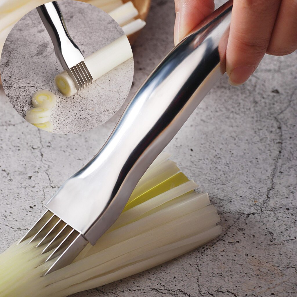 Stainless Steel Chopped Green Onion Kitchen Tool Slice Cutlery Vegetable Cutter Sharp Scallion Cutter Shred: Default Title