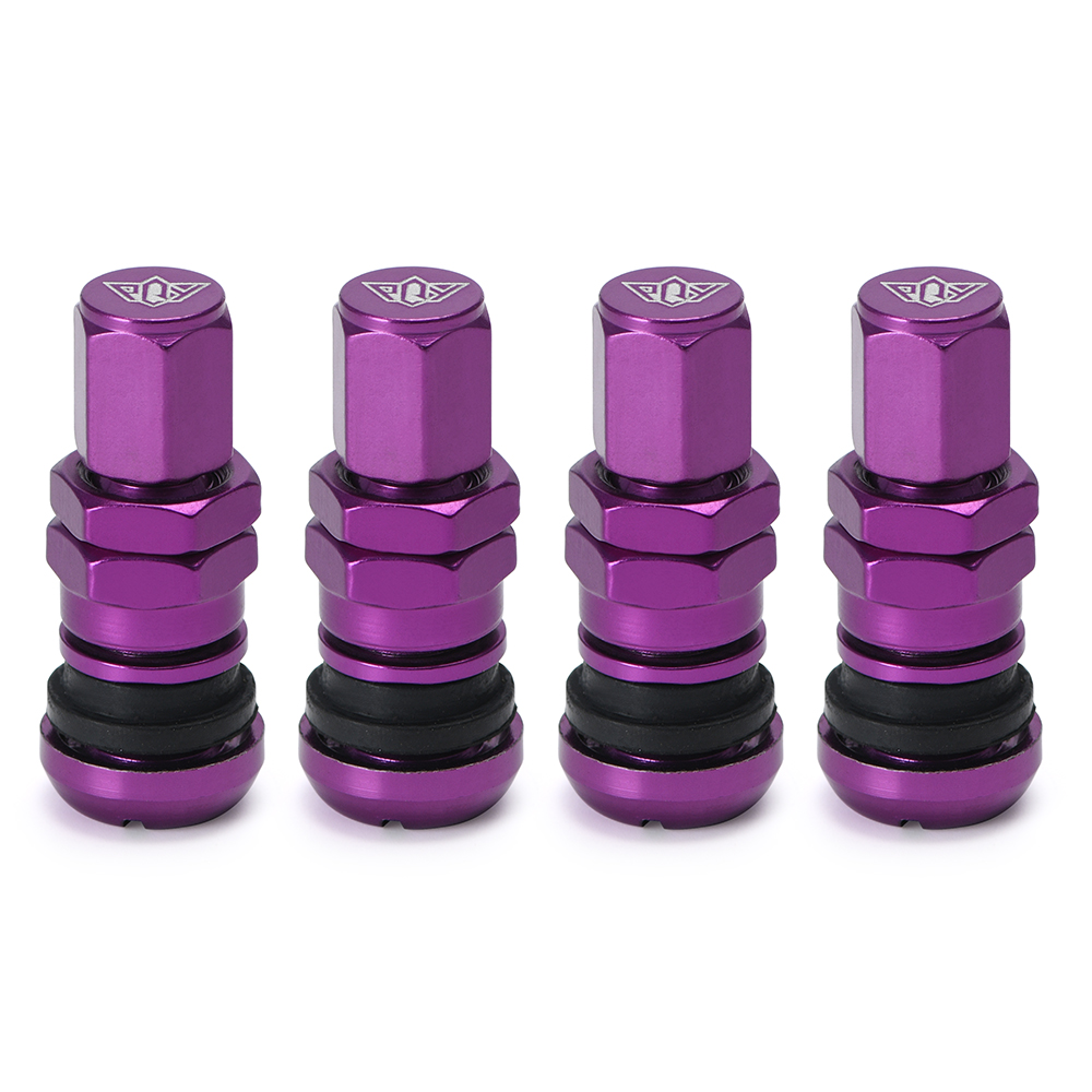 4 unids/set Universal de la motocicleta de la rueda del coche de válvula de neumático sin tubo tapones de válvula para neumáticos vástago de válvula de Metal de aluminio aire vástago de válvula VR-WR11: Lavanda