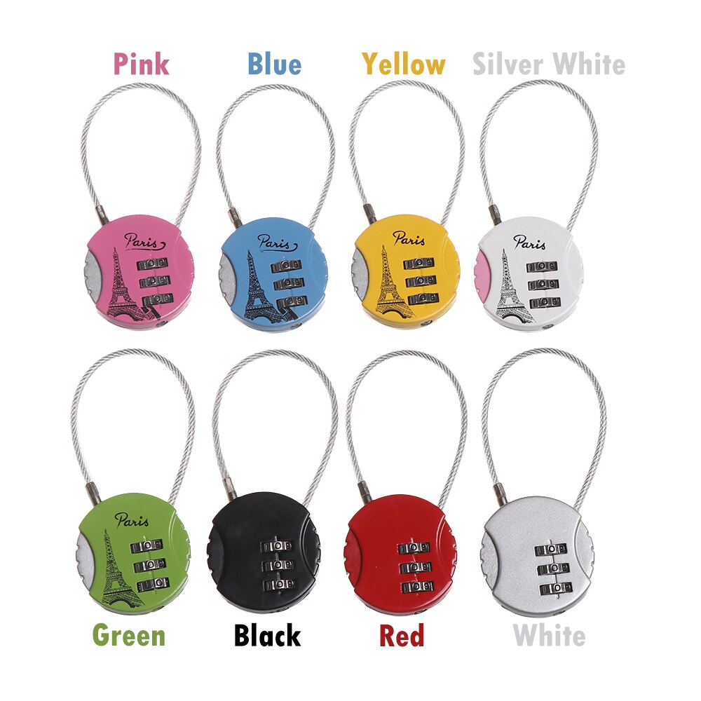 1 Pc 3 Dial Digit Nummer Code Hangslot Mini Mechanische Cijferslot Veiligheid Reizen Koffer Safe Lock Bagage Lock Van gym