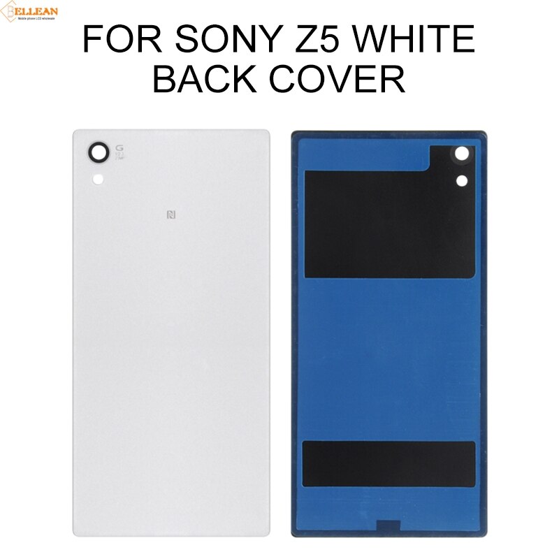 Catteny Brand Voor Sony Xperia Z5 Behuizing Batterij Glass Cover Vervanging E6603 E6653 E6633 E6683 Batterij Deur Back Cover: WHITE