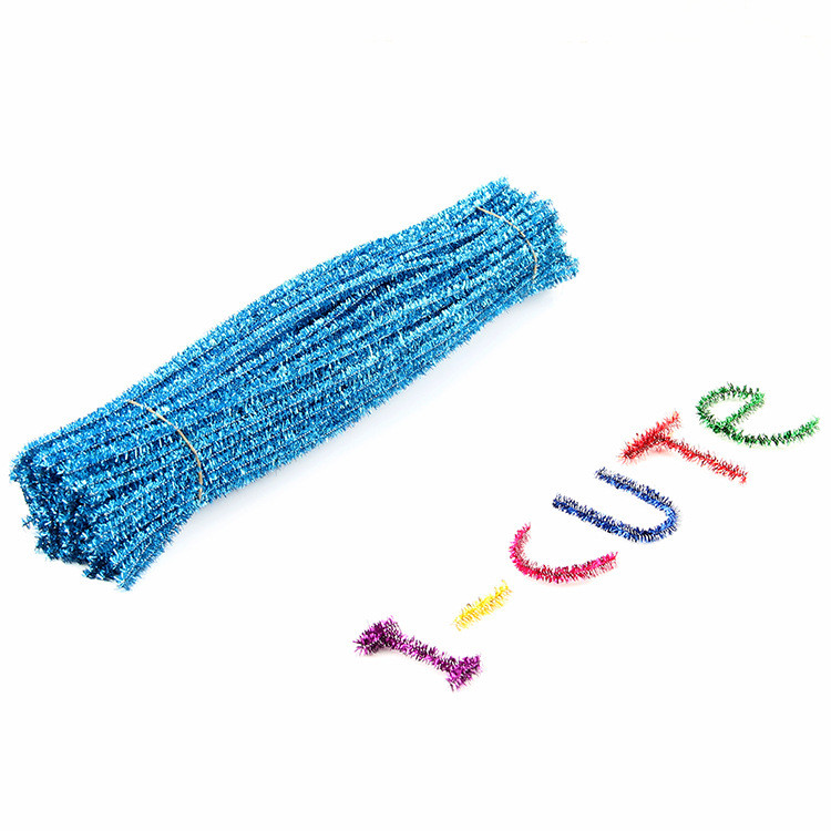 100pcs 30cm Glitter Chenille Stems Pipe Cleaners Arts DIY Craft Supplies Christmas Birthday Decorations Home Party Accessories