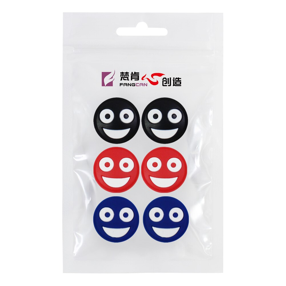 FANGCAN – raquette de Tennis Double face en Silicone, 6 pièces, amortisseur de vibrations: 2 BL 2 red 2 blue