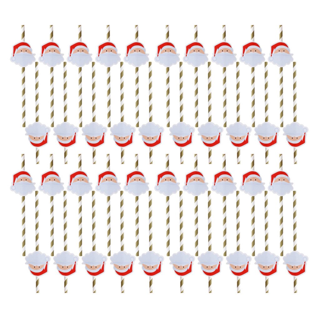 Kerst papieren rietjes kerstman drinkrietje vrolijke kerstversiering voor thuis kerstfeest benodigdheden  #t1p: C