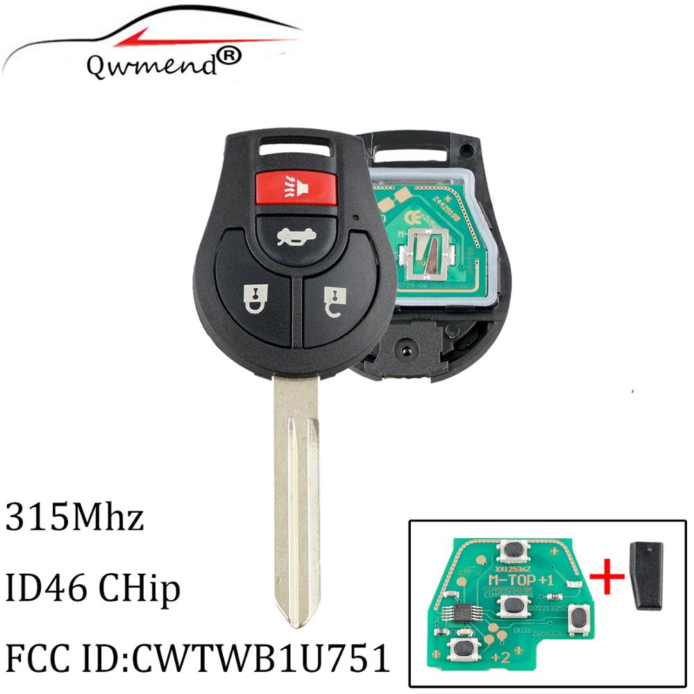 315Mhz Remote key For Nissan Rogue For Nissan Versa With ID46 Chip Original keys