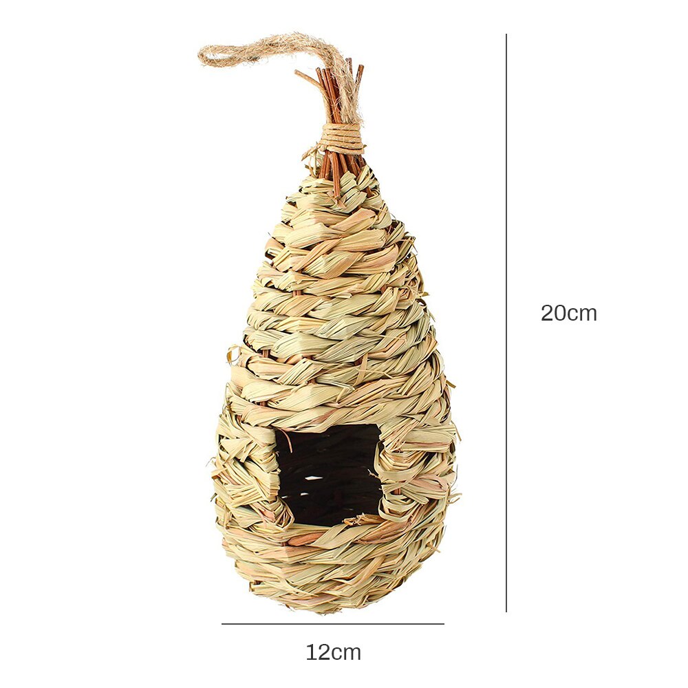 Oiseau maison jardin oiseaux nid fait main herbe Durable extérieur Cage oiseau maison tissé perchoir décoration perroquet nid