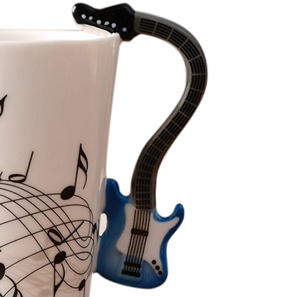 300ML Guitar Cup Music Note Ceramic Acoustic Coffee Milk Tea , Electric Guitar