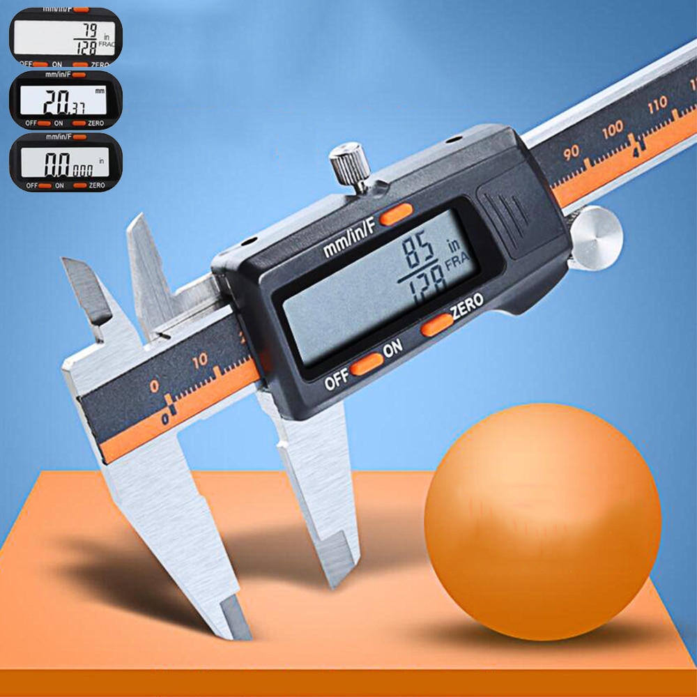 Stainless Steel Digital Display Caliper 150mm Fraction mm/Inch High Precision Stainless Steel LCD Vernier Caliper