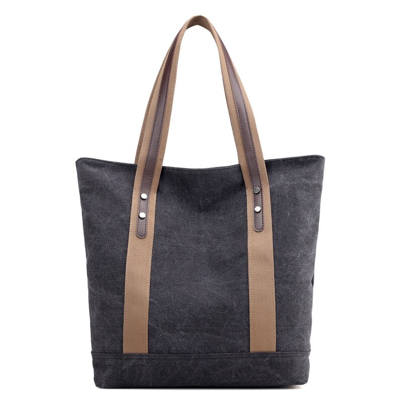 Canvas Tas Vrouwen Mode Wilde Commuter Dames Tas Lente Casual Casual Big Bag: black