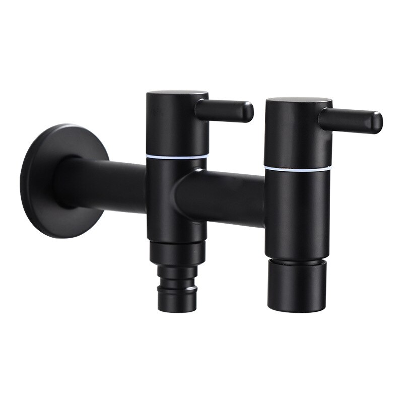 Vaskemaskine vandhaner vægmonteret bidet blandingsbatteri sort finish rustfrit stål badeværelse bouble brug moppe vandhaner udendørs vandhane